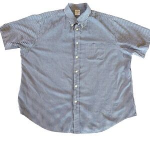Brooks Brothers 1818 Regent XXL Blue White Gingham Short Sleeve Button Dn Shirt‎